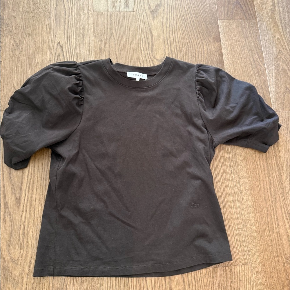 Frame Denim Women's Puff Sleeve Tee -Black